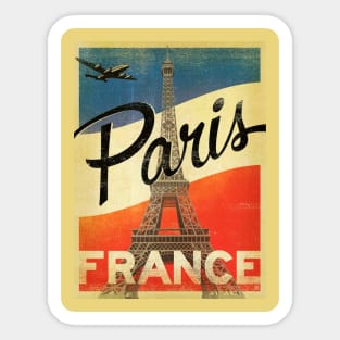 Vintage Travel Poster - Paris France Eiffel Tower Sticker